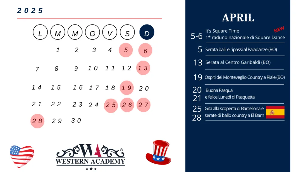 Calendario aprile Western Academy