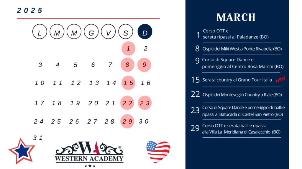 Calendario marzo Western Academy